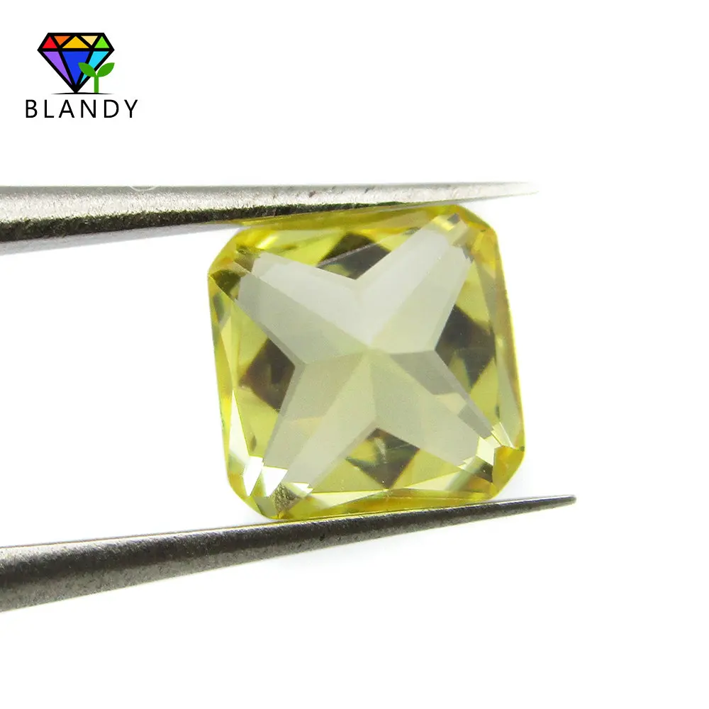 Cubic Zirconia Stone AAAAA Quality 3x3~10x10mm Loose Octangle Shape Princess Cut Golden CZ Synthetic Gems For Jewelry | Украшения и