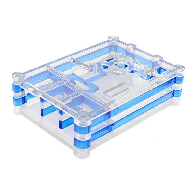 Для Raspberry Pi ABS чехол Радужный 5 слоев для 3B + Поддержка только GPIO Чехол|Кулеры и