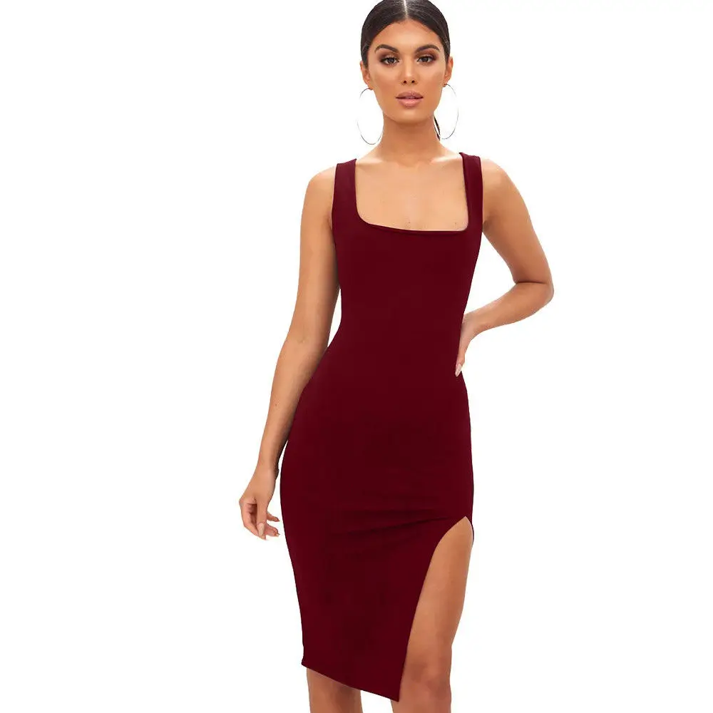 Новые женские повязки совок шеи Bodycon вечернее Короткое мини платье для