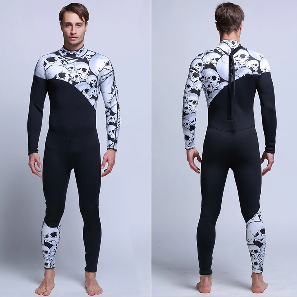 3mm Mens Wetsuit Full Body Long Sleeve for Scuba Diving Surfing Snorkeling Thick Warm Neoprene Black S/M/L/XL/XXL | Спорт и