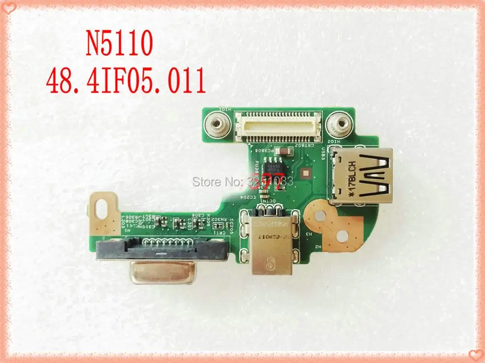 48.4if0501 оригинал для DELL N5110 DQ15DN15 CRT AC DC JACK USB плата VGA интерфейсная 48.4if011 10808 1 100%
