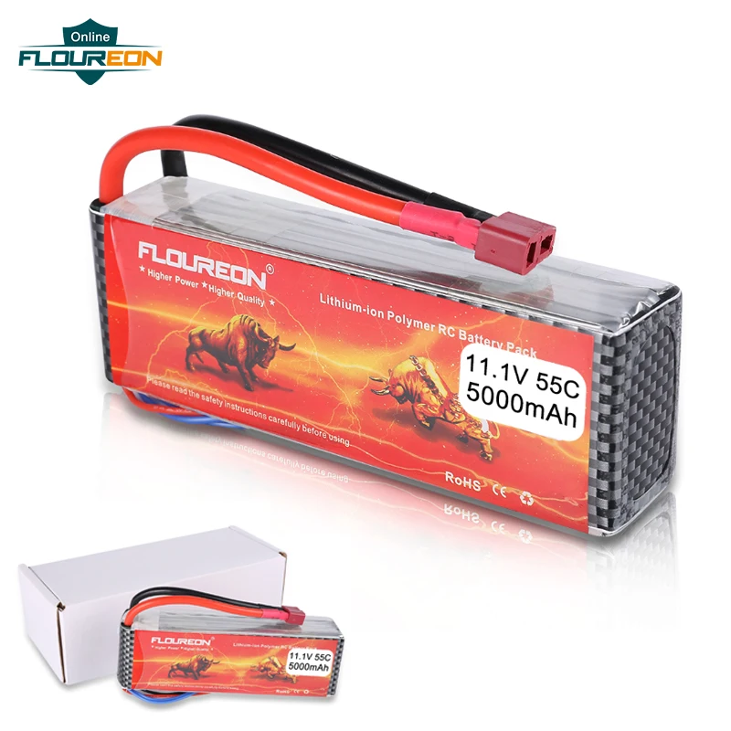 FLOUREON 3S 11 1 V 5000mAh 55C литий полимерный аккумулятор (штепсельная Вилка Deans) для