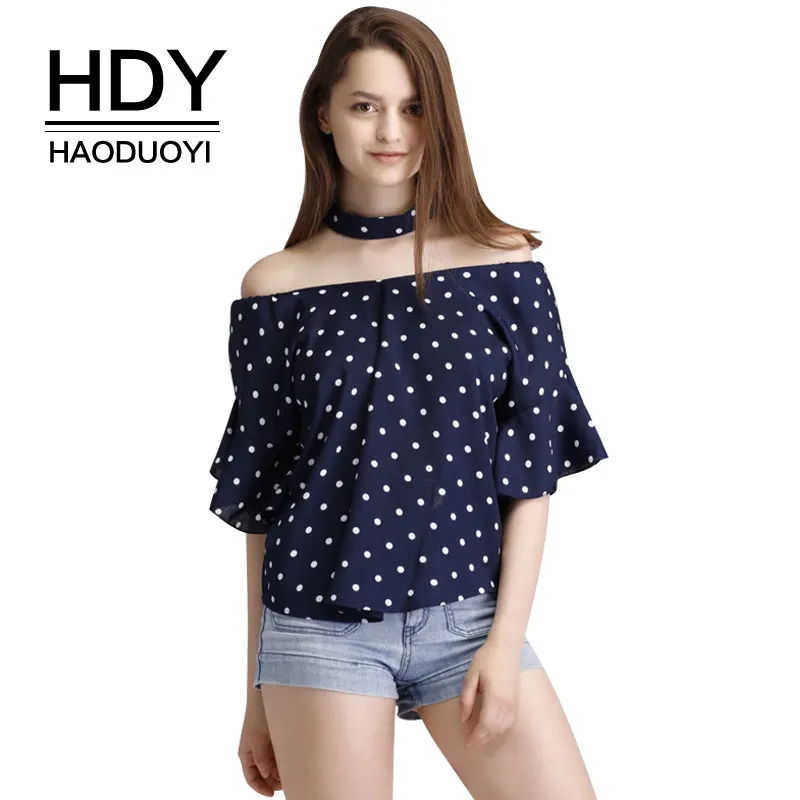 HDY Haoduoyi сексуальные блузки с вырезом лодочкой рубашки Для женщин бабочка рукав