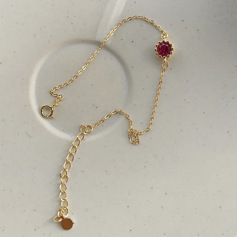 Женский браслет из серебра 925 пробы с красным Цирконом | Украшения и аксессуары