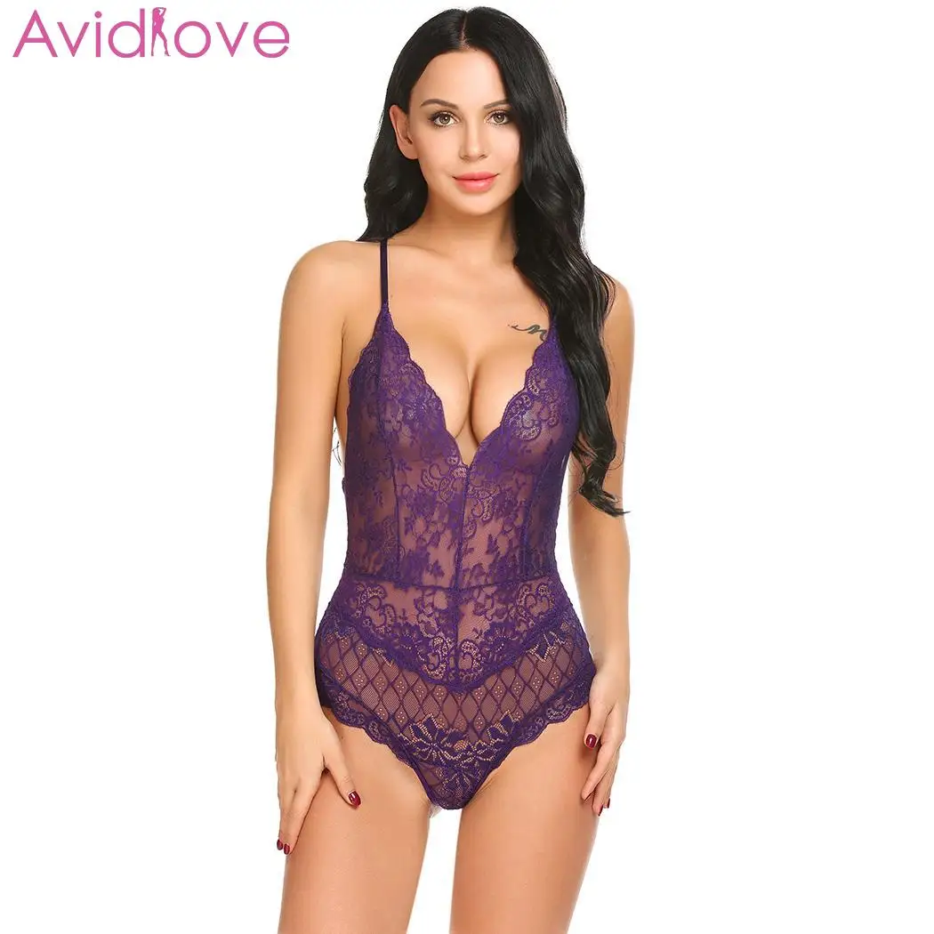 Женское кружевное белье Avidlove комбинация большого размера ночная рубашка с