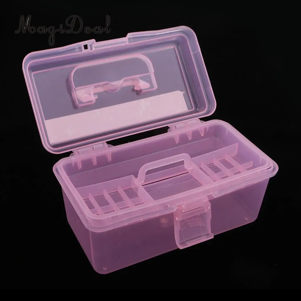 Transparent Storage Case Plastic 2 Layers Multi-functional Box Tool Organizer Container with Handle Use for Home | Дом и сад
