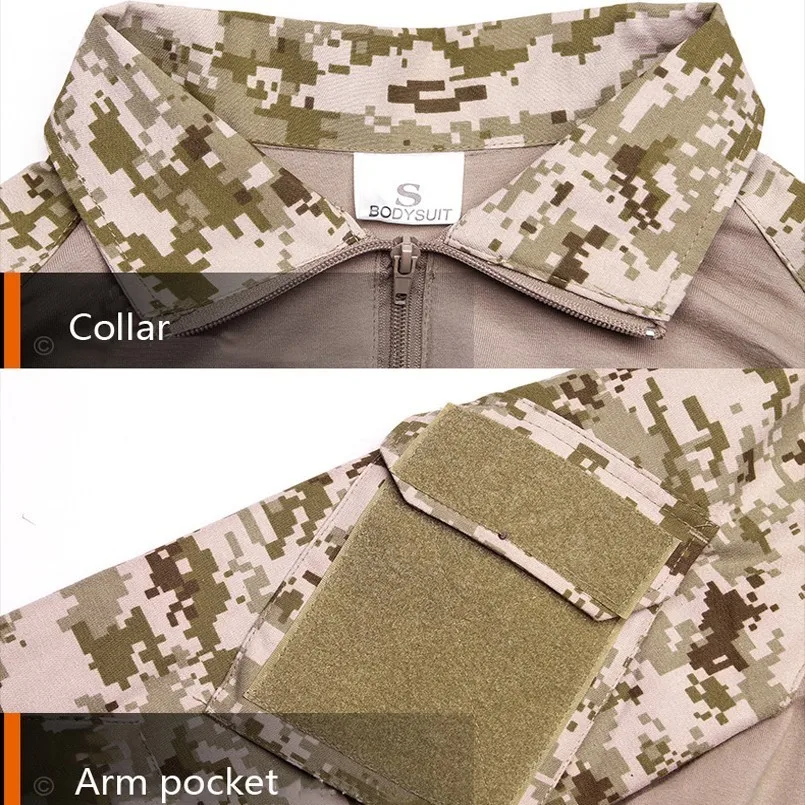 Мужская камуфляжная футболка с длинным рукавом в стиле милитари | Спорт и