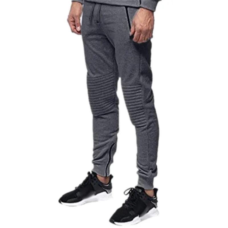 Мужской облегающий спортивный костюм повседневные обтягивающие Брюки с