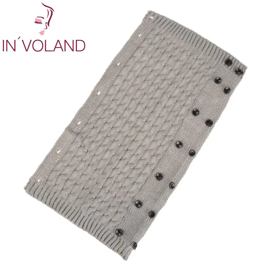 Zeogoo для женщин вязаный крючком двойная кнопка Длинные Гетры Сапоги до колена