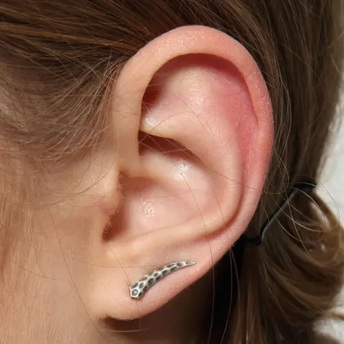 S92-5 Sterling SIL Fashion Jewelry Retro Horns Climber Crawler Cuff Hook Earrings A1137 | Украшения и аксессуары