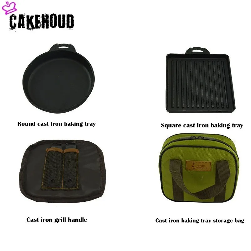 Чугунная сковорода CAKEHOUDC бытовая предварительно Ароматизированная мини