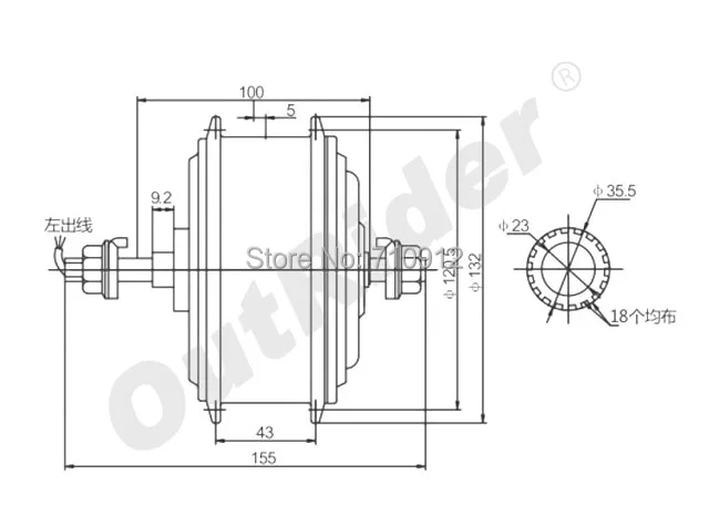 FreeShipping2019 48 В 200-250 Вт передний роликовый тормоз бесщеточная Шестерня Холла/без