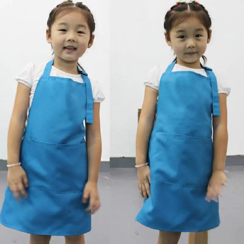 Adjustable Baby Bibs Lace Up Cute Children Kitchen Baking Painting Apron Art Cooking Craft Bib Kids Clothes | Детская одежда и
