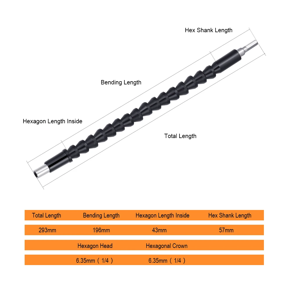 JelBo Black Extension Flexible Shaft Drill Bit Indexable Socket Hex Shank Screwdriver Adapter for Connect Rod Holder Power Tool |