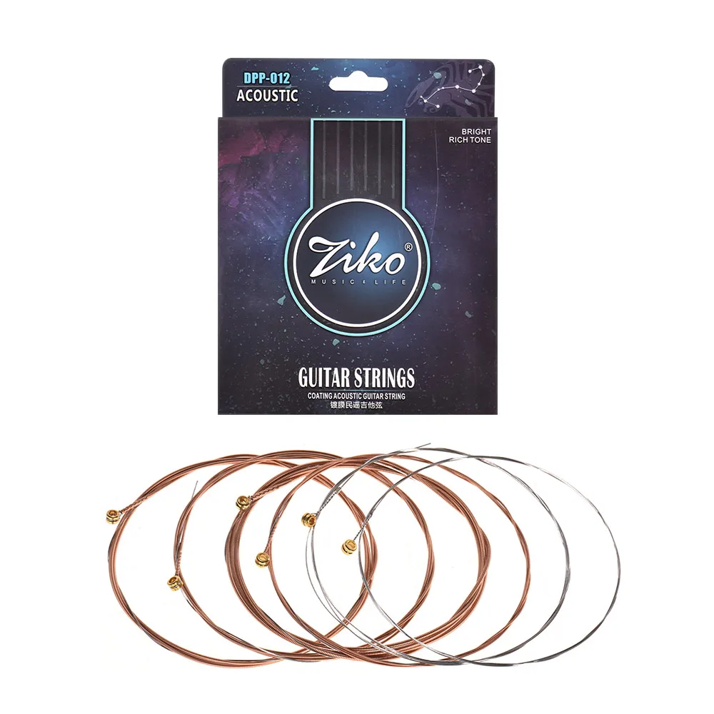 

Высококачественные гитарные струны с покрытием ZIKO, акустические гитарные струны с шестиугольным стальным сердечником