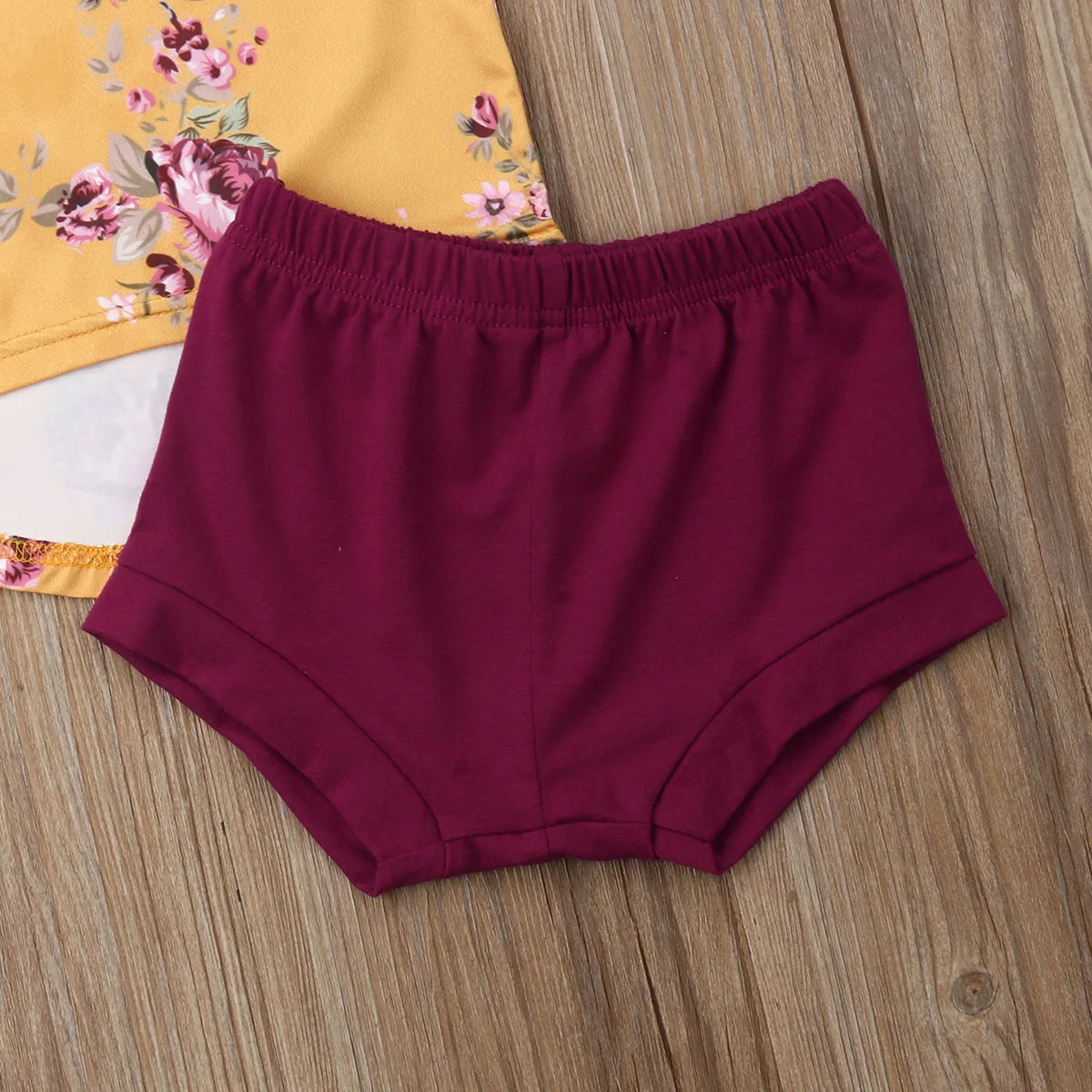 Newborn Infant Kids Baby Girls Summer Cute Clothes Sets Flowers Print Short Sleeve Pullover T-Shirts+Shorts | Детская одежда и