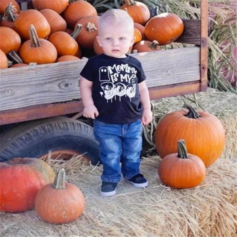 Футболка для мальчиков футболка с графическим принтом MOMMY IS MY BOO одежда на