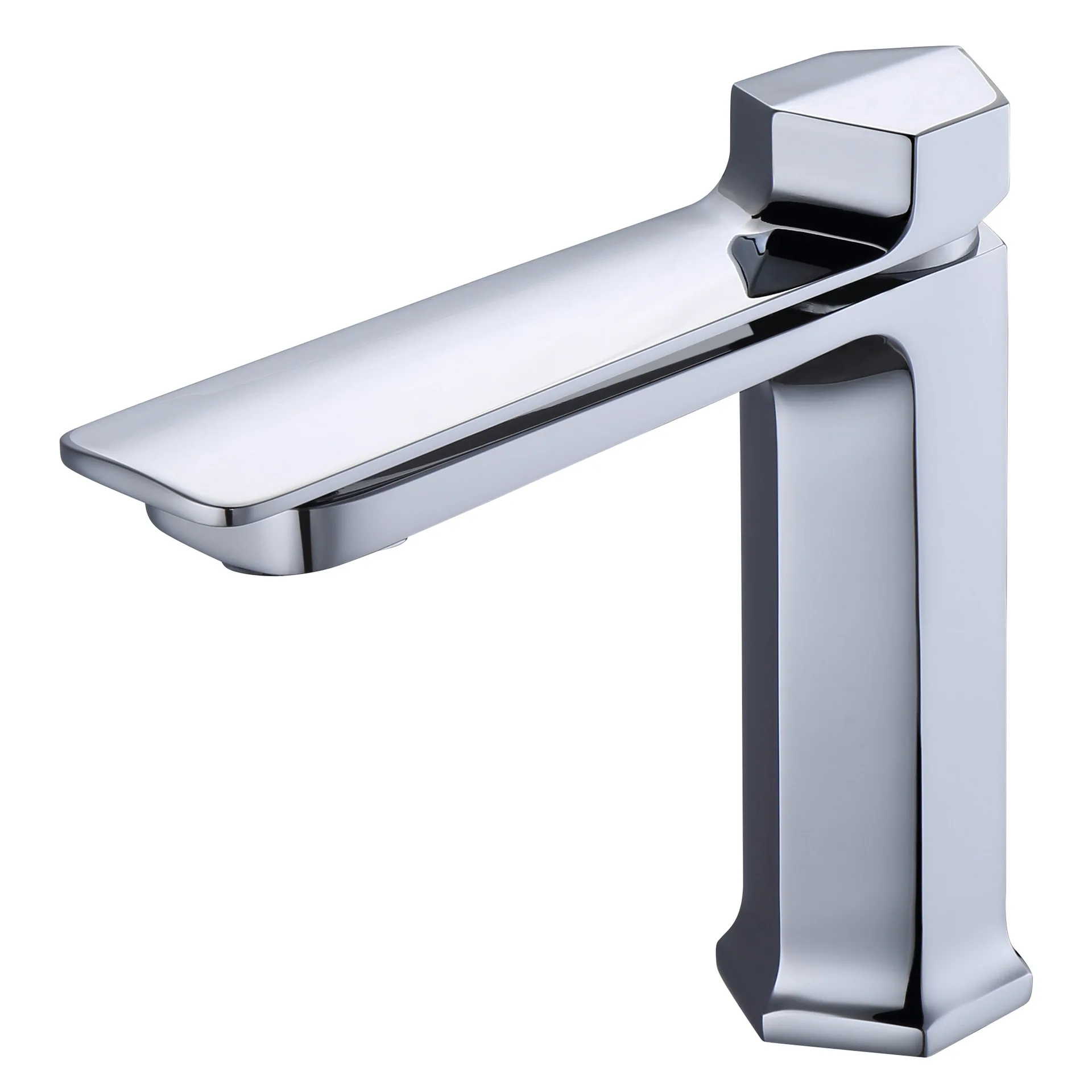 

2018 new hexagonal basin faucet single handle single hole kitchen simple fashion hot and cold water mixer