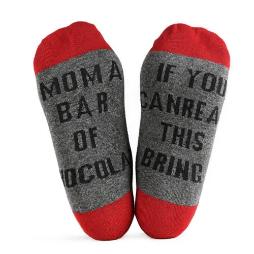 Забавные подарочные носки с надписью If can read this Bring Mom a Bar для мужчин и женщин в