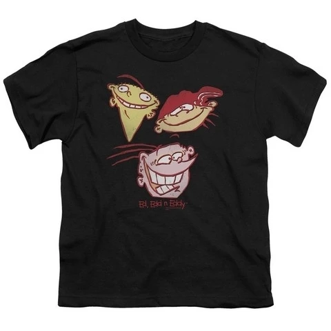 Trevco Ed Edd Eddy-три головы-короткий рукав Молодежный 18-1 Tee-черный Extra Large |