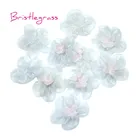 10 шт. шифоновая органза, голубой цветок, аппликация в виде банта, повязка на голову, заколка для волос, корсаж, свадебное платье, сделай сам, швейное ремесло, Декор