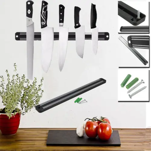 Black Display Strip Wall Mount Kitchen Accessories Storage Magnetic Knife Holder | Дом и сад