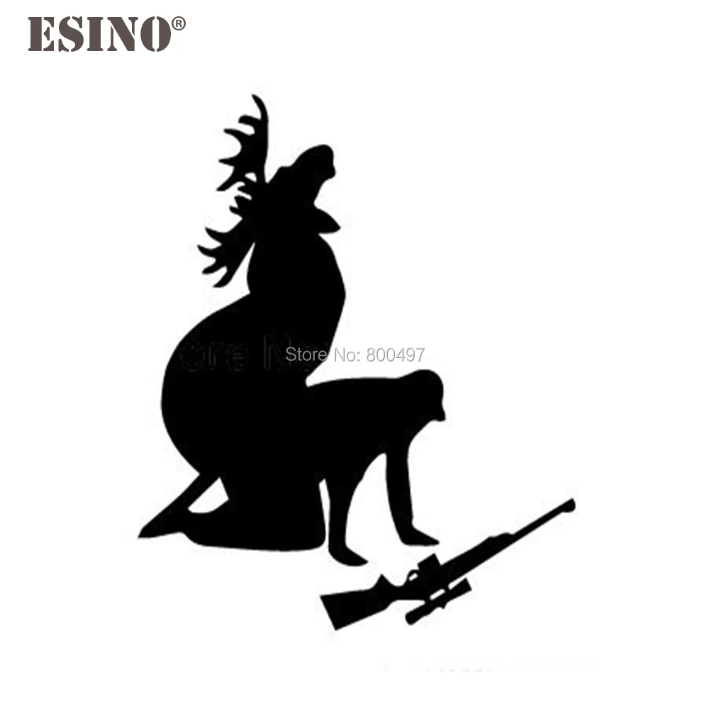 

10 x Newest Design Moose Hunting Reflective Creative Auto Decal Cartoon Car Sticker Bumper Body Decal Creative Pattern Vinyl
