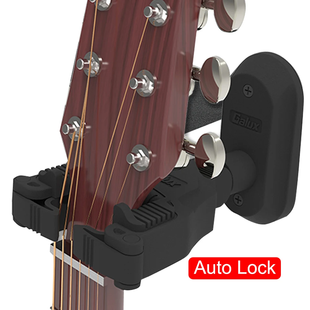 Solid Detachable Design Convenient For Installation for Acoustic Guitar Safer More Effective Guitar Wall Mount Mahogany With Gravity Sensor Lock Guitar Wall Hanger 