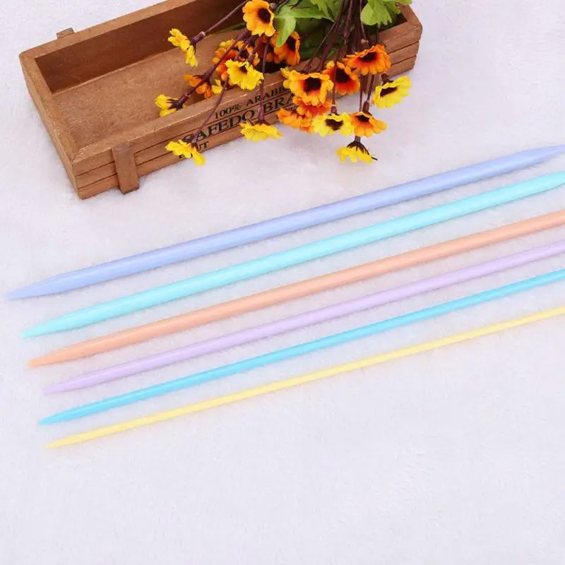 Шт. 14 шт. пластиковые спицы вязаный крючком Крючки двойной заостренный свитер