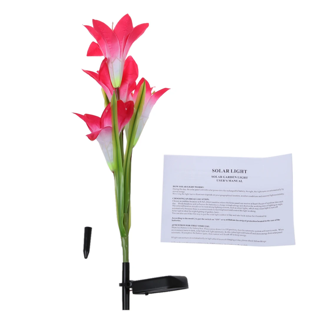 Solar Power 4 LED Garden Light Yard Path Landscape Lily Flower Lamp | Лампы и освещение