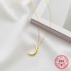 Корея Горячие Стиль чистый стерлингового серебра 925 пробы Цепочки и ожерелья для Для женщин нежный моды Moon золотой кулон Цепочки и ожерелья ювелирные изделия