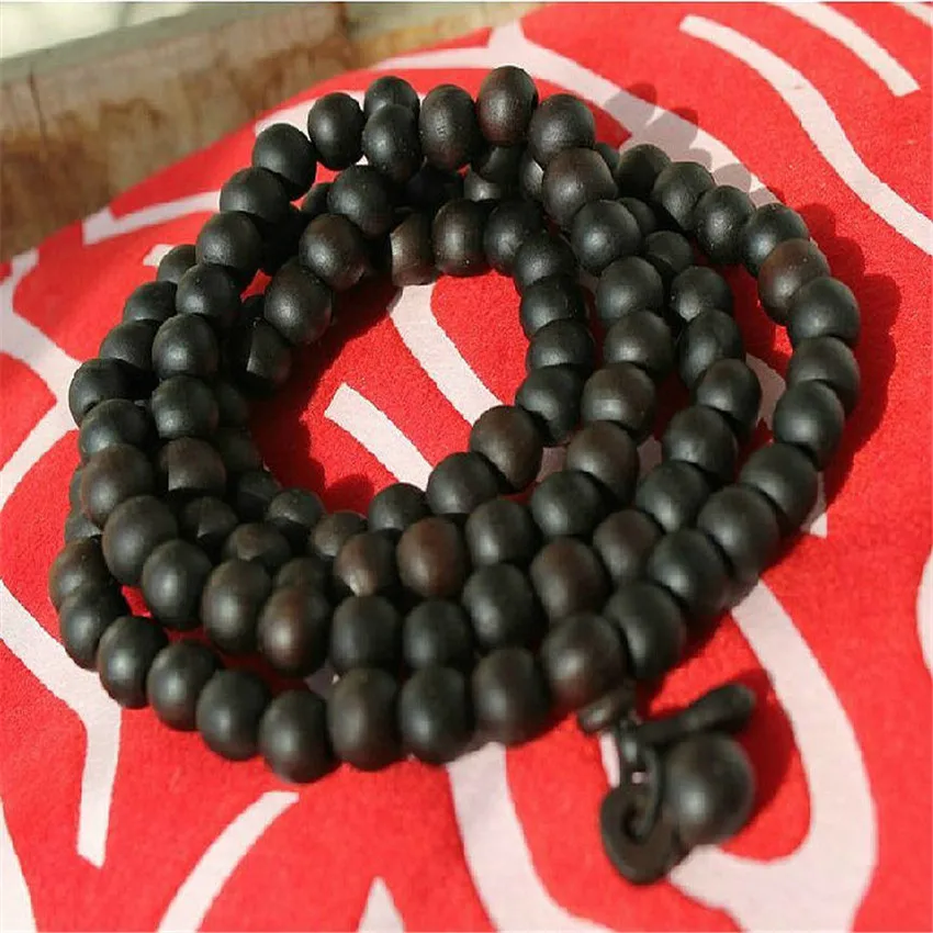 Унисекс мм жареные персиковые деревянные молитвенные бусинки UnisexHandmade Mala Tibet