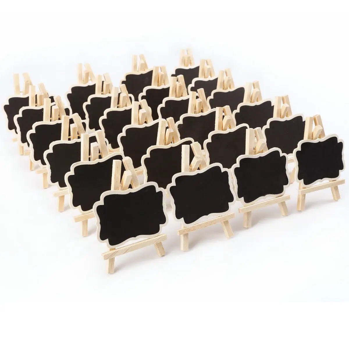 24 PCS Mini Wooden Blackboard Message Rectangular Slate Board Cards memo label Signs Price Digit Table | Канцтовары для офиса и