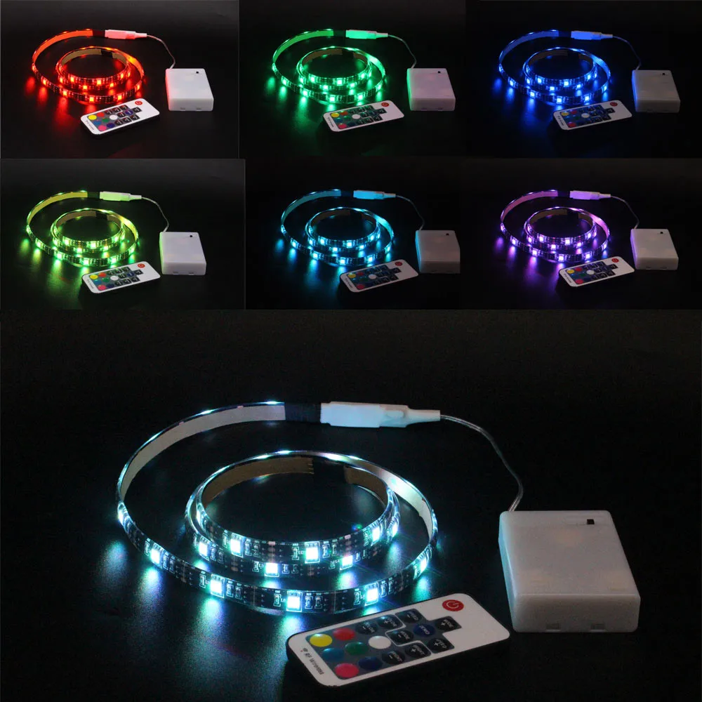 3AA Светодиодная лента с питанием от аккумулятора RGB 5050 Tira Водонепроницаемая 50 см 1