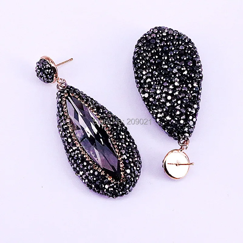 

5Pair Fashion Rhinestone Earrings For Women Drop Faceted Crystal Stone Dangle Earrings Charm Jewelry
