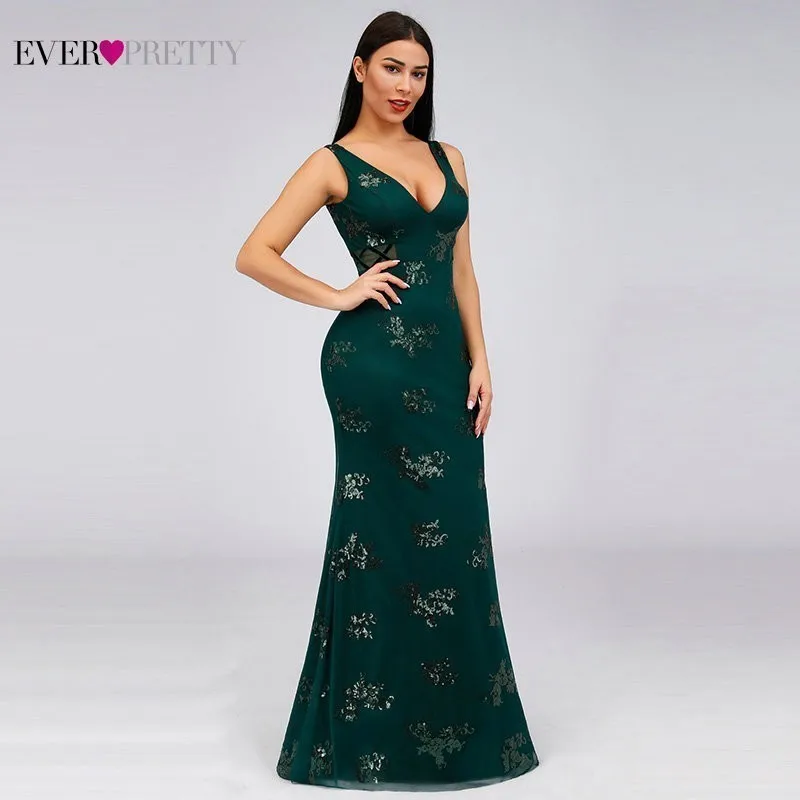 Элегантные зеленые платья для подружки невесты Ever Pretty блестками Русалка v