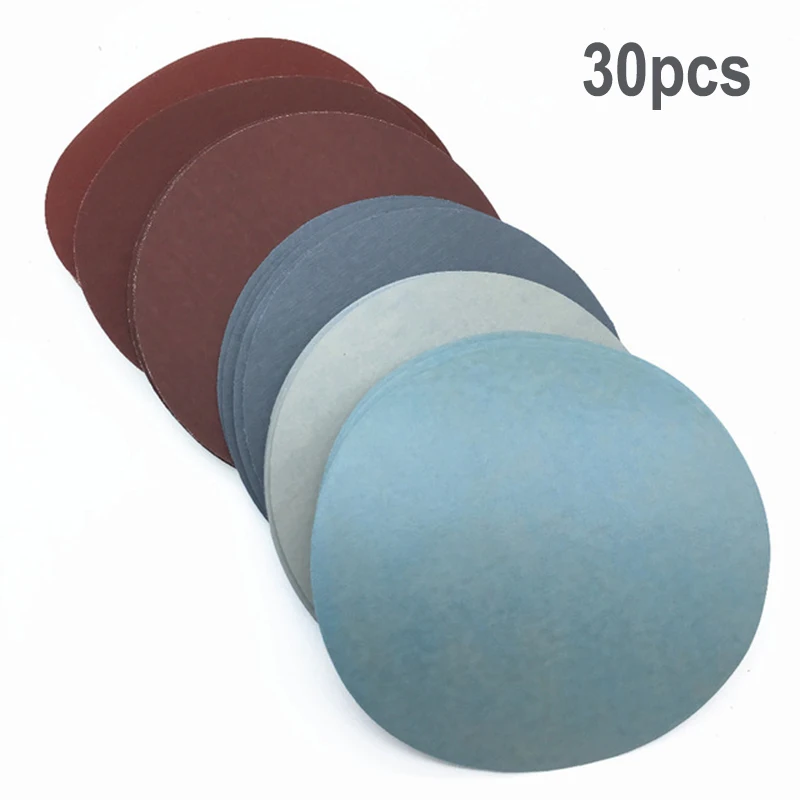 

30pcs/Set 125mm Round sandpaper Disk Sand Sheets Grit polishing paste 1000/1500 /2000 /3000/ 5000/ 7000 Sanding Discs