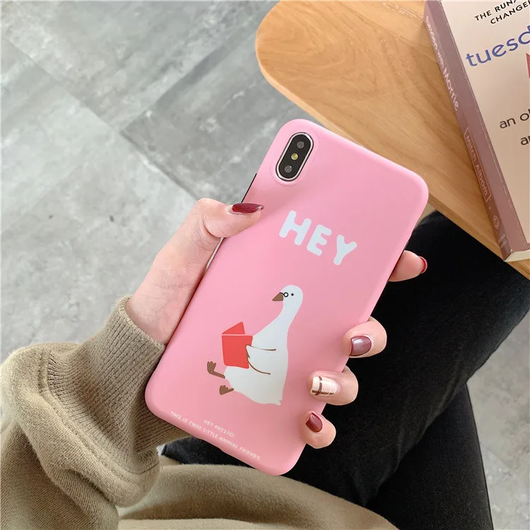 Ретро Cartton Bear Wave Point Phone Чехол для iPhone 7 Puls 6 S 8 X XS Max XR милый розовый утка Мягкий