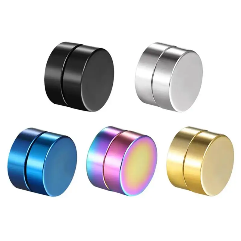 Женские и мужские панковские магнитные серьги гвоздики из нержавеющей