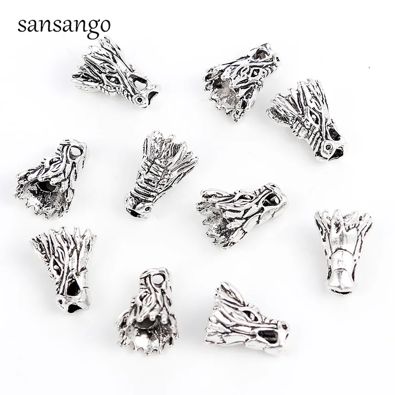 10 шт. бусины в форме головы дракона из сплава|Бусины| |