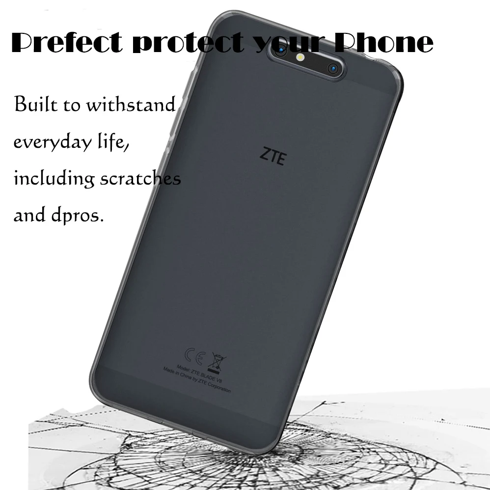Силиконовый Ультратонкий чехол для телефона ZTE Blade V8 /V8 Pro / mini Мягкий ТПУ защитный