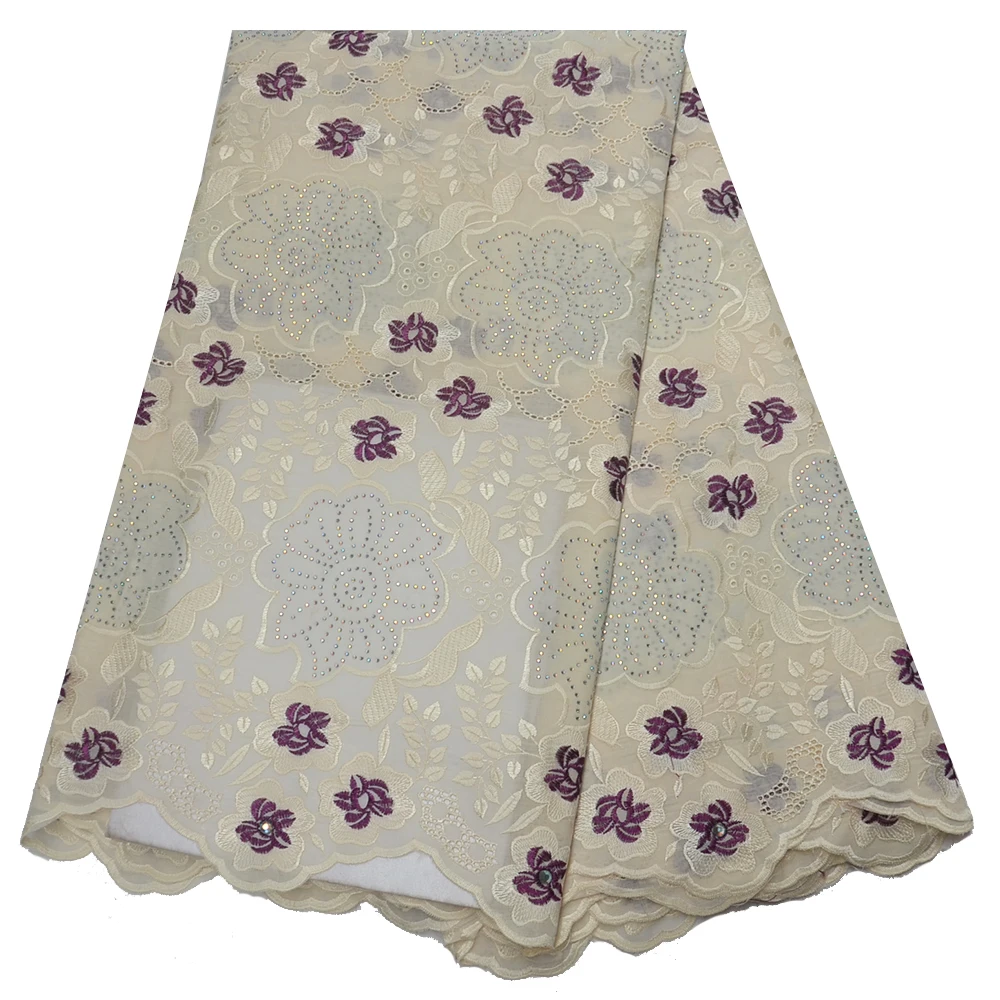 

2019 High quality African Swiss voile lace fabric stones fashion Nigerian man women dry cotton Korean voile lace in Switzerland