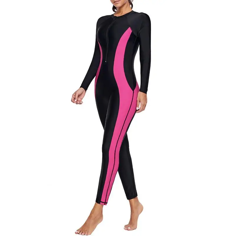 Better Hourglass Accent Zip Front Wetsuit Female Full Body Rashguard Long Sleeve Swimsuit Jellyfish Suit Snorkeling Surfing Dive | Спорт и