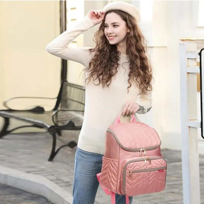 Solid Color Maternity Nappy Diaper Bags Large Capacity Mummy Backpack Baby Travel Nursing Storage Bag Waterproof Zipper Handbag | Мать и