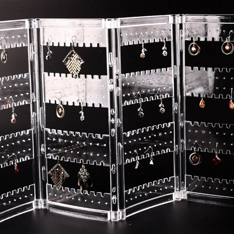 Складная 4 панельная вешалка для экрана ювелирных изделий органайзер серьги