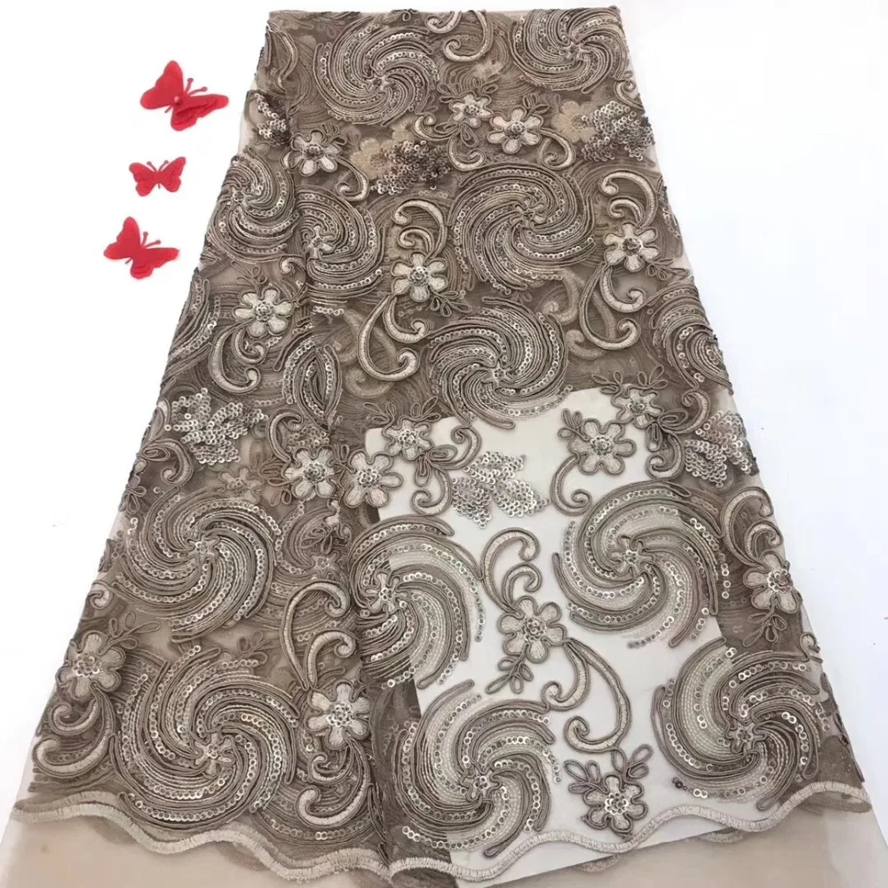 Новое поступление винно-Африканский французский Тюль кружевная ткань с