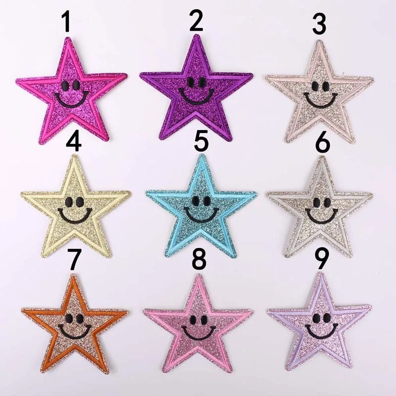 Блестящие звезды вышивка нашивки пальто патчи утюжок на Патч Аппликация Значки