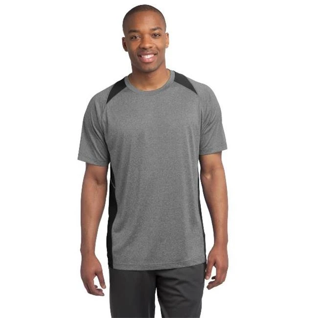 Спорт Tek ST361 Heather Colorblock Contender Tees Винтаж Хизер и черный 4XL| |