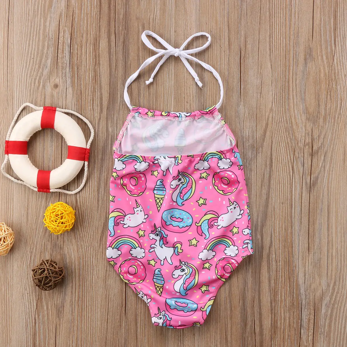 Детский купальник танкини с единорогом для маленьких девочек|Комбинезоны| |