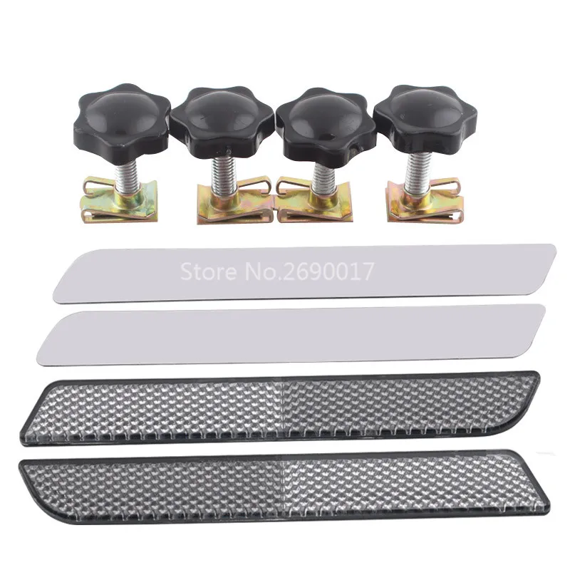 1 Pair Motorcycle Hard Saddlebags Clear Side Visibility Reflectors+Theft Deterrent Lock Fits For Harley |